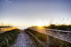 Sunrise in Cocoa Beach, Florida.