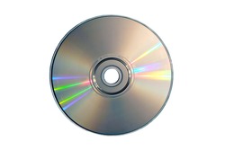 Compact disc on a white background close up