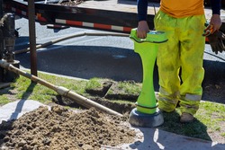 Construction works detect the fiber optic of pipeline in the for horizontal directional drilling