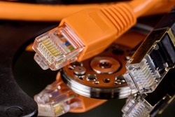 Network Ethernet Cable information transfer, server information storage with online files backup