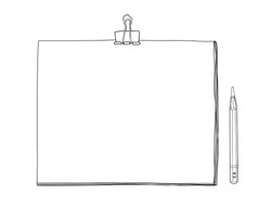 art sketchbook Mockup  blank paper and drawing pencil  hand drawn vector line art  illustration
