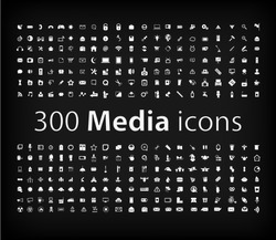 Media Icon set  (vector) 
office ,media, mobile icons