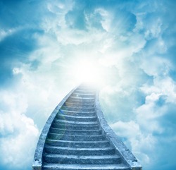 Stairs leading up to sky. Stairway to heaven