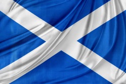 Closeup of silky Scottish flag