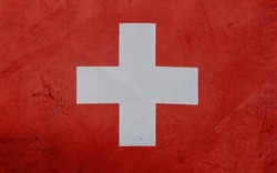 Closeup of grunge Swiss flag