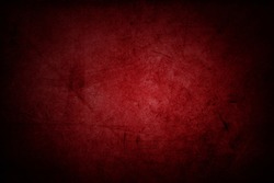 Red grunge textured wall, dark edges