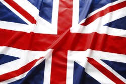 Closeup of British Union Jack flag 
