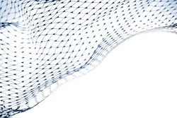 Close-up of netting on white background