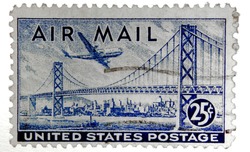 Old U.S. airmail postage stamp