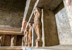 Interior of Stabian baths (Terme Stabiane) in Pompeii, Italy