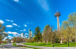 Skyline of Niagara Falls City in Ontario, Canada