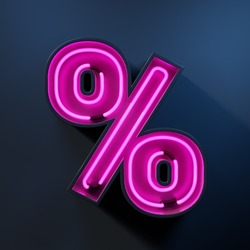 Neon light tube symbol  percent