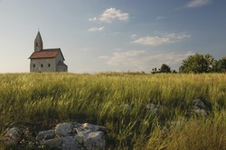 Romanesque church Saint Michael on the rock. Drazovce, Slovakia.