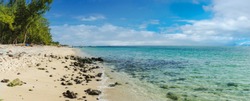 Panorama of the Morne beach, Mauritius

