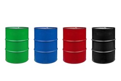metal barrels of colors color