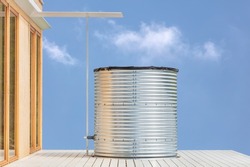 Modern large home water tank for collecting and storing rainwater