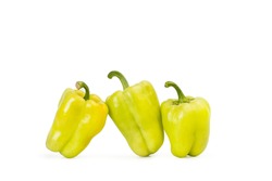 Light green peppers isolated on a white background