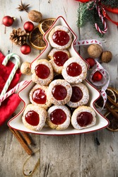 Traditional German cookies with jam
