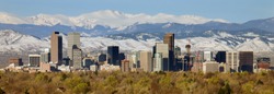 Downtown of Denver, Colorado with mountains in the background. To see similar photos, please check my DENVER, CO folder
