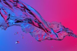 Abstract background of water streams painted in blue and red colors