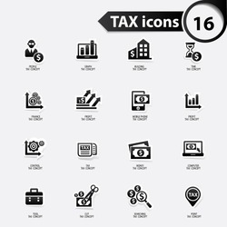 Tax and finance icons,black version,vector