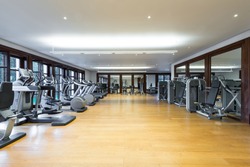 Fitness center interior. Gym