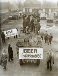 Beer delivery in Cleveland, Ohio, on April 6, 1933, the day before it became legal to sell 3.2 beer.