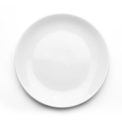 White plate on white background 