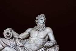 Detail of the ancient River Tiber sculpture
