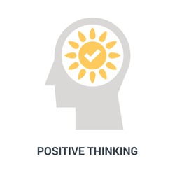 Abstract vector illustration of positive thinking icon concept