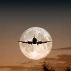 A jet air plane in the moon