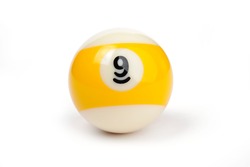  billiard ball number 9 on a white background