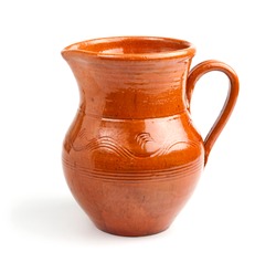 An image of ceramic jug on a white background