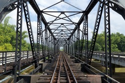 structure of metal railway bridge,Old railway bridge