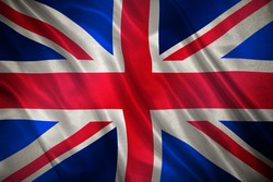British flag known as the Union Jack on cloth