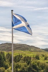 The Scottish flag blows in the wind as Scotland gets ready to vote for independence from the UK.