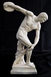 Replica of the Miron Discobolus sculpture. Part of a series.