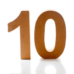 Number Ten on a white background