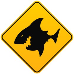 Shark sighting sign