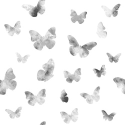 Seamless watercolor butterflies pattern. Vector illustration