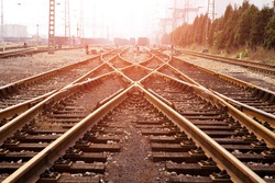 Railway or railroad tracks for train transportation