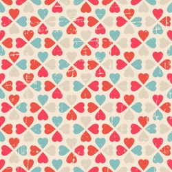 Vector seamless pattern of Valentine's Day in retro style.