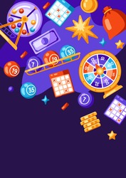 Lottery and bingo illustration. Concept for gambling or online games.