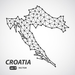 Low Poly Map of Croatia