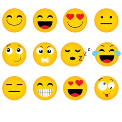 Emoticon. Vector style smile face icons 