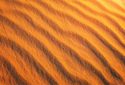 Golden desert sand during sunset as background