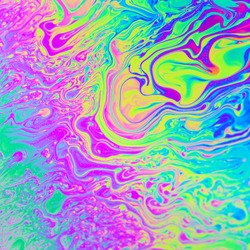 Rainbow colors created by soap, bubble,wall art, colors mixsigne from oil makes can use background,Fancy Dream Cloud of oil mixed.
