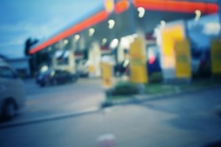Blurred of gas station