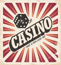 Retro poster design for casino. Gambling vintage ad document template. Wall decoration art design.