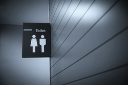 Toilet sign - Restroom Concept - gender icon blue tone